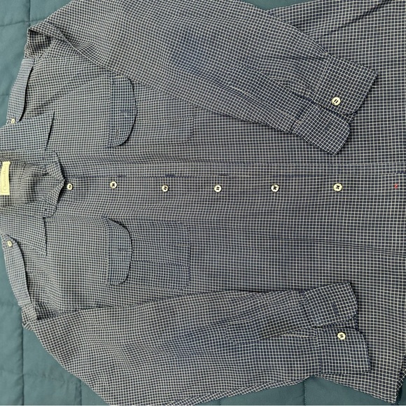 Men's Navy Checkered Shirt - Picture 1 of 11